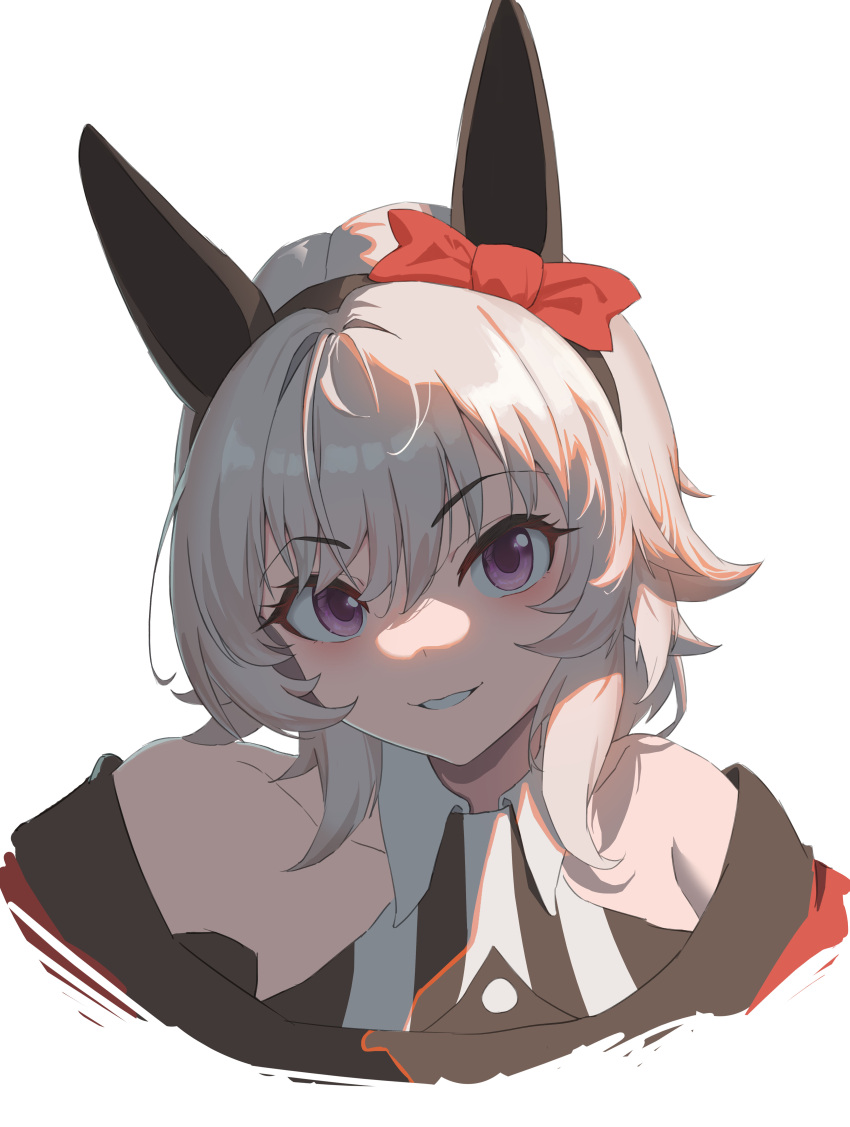 1girl, absurdres, black_hairband, curren_chan_(umamusume), ear_covers, hairband, highres, horse_girl
