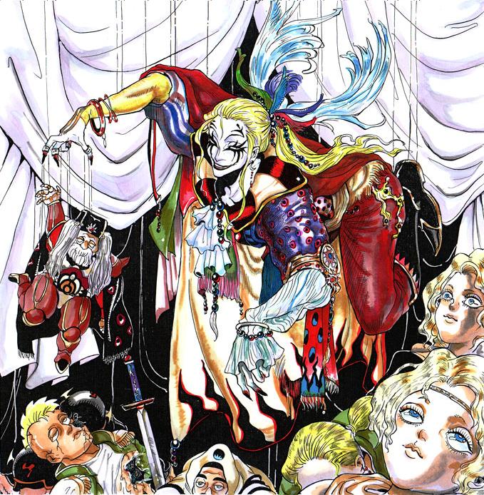 1boy, ascot, asymmetrical_clothes, black_boots, black_nails, blonde_hair, boots, bracelet