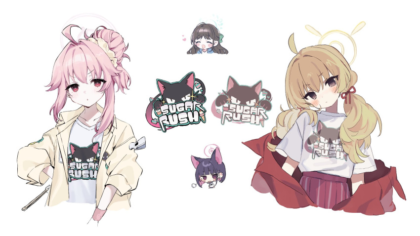 after-school_sweets_club_(blue_archive), ahoge, airi_(band)_(blue_archive), airi_(blue_archive), animal_ears, ao_(mintz), blue_archive, blush