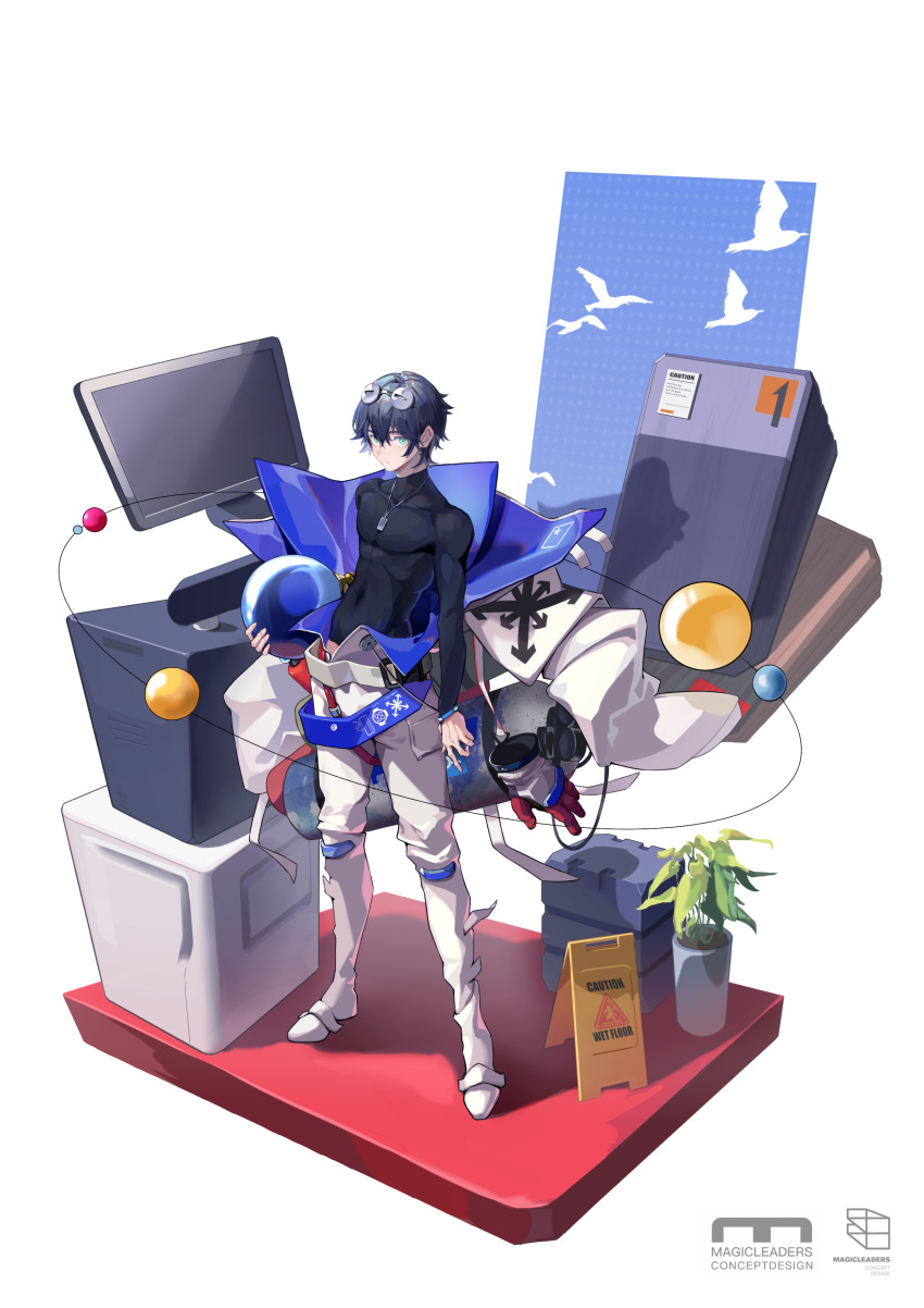 1boy, absurdres, closed_mouth, covered_pectorals, daziran_de_duqiyan, full_body, girls'_frontline_neural_cloud, girls_frontline