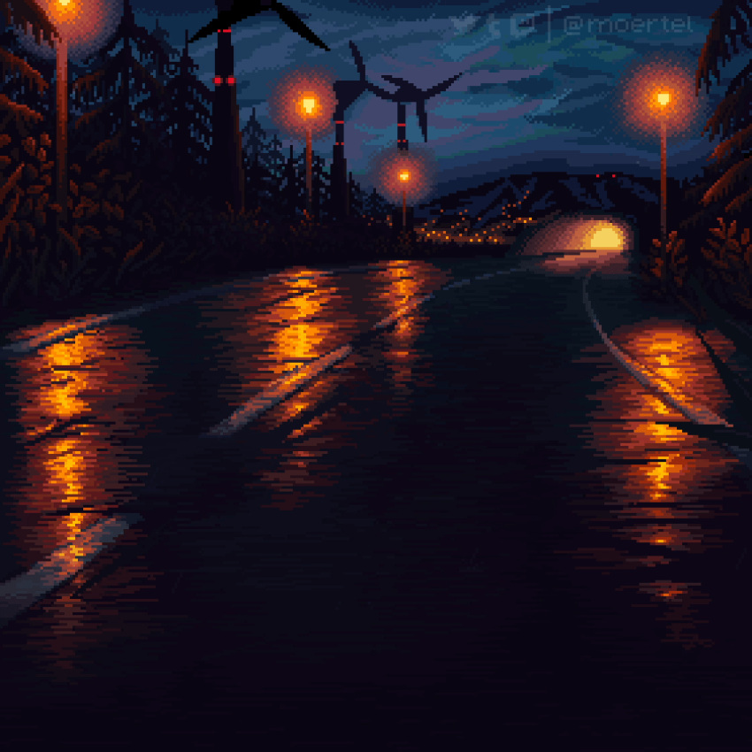 animated, animated_gif, artist_name, lamppost, looping_animation, moertel, night, no_humans