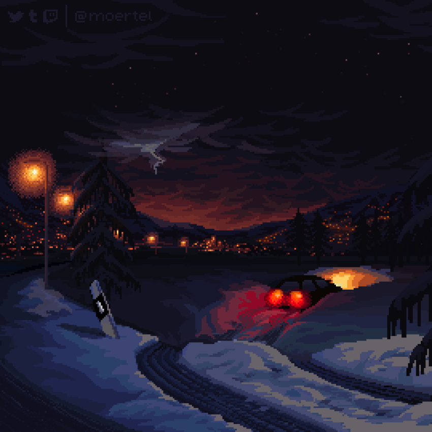 animated, animated_gif, artist_name, black_sky, car, city_lights, clouds, cloudy_sky