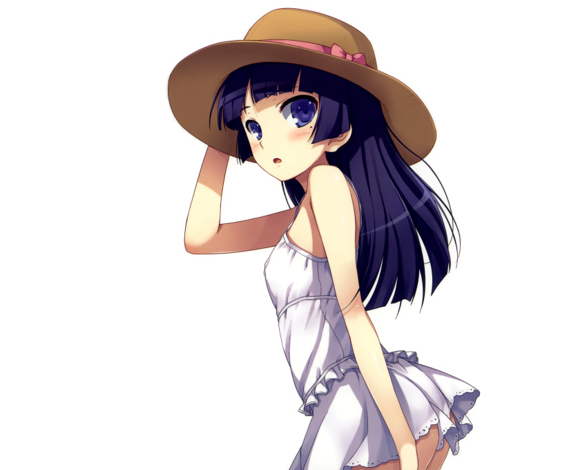 blue_eyes, dress, gokou_ruri, hat, mugenkidou, ore_no_imouto_ga_konna_ni_kawaii_wake_ga_nai, summer_dress, tomose_shunsaku