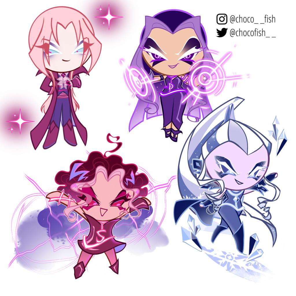 1boy, 3girls, @_@, arm_warmers, armlet, arms_behind_back, arms_up, ascot