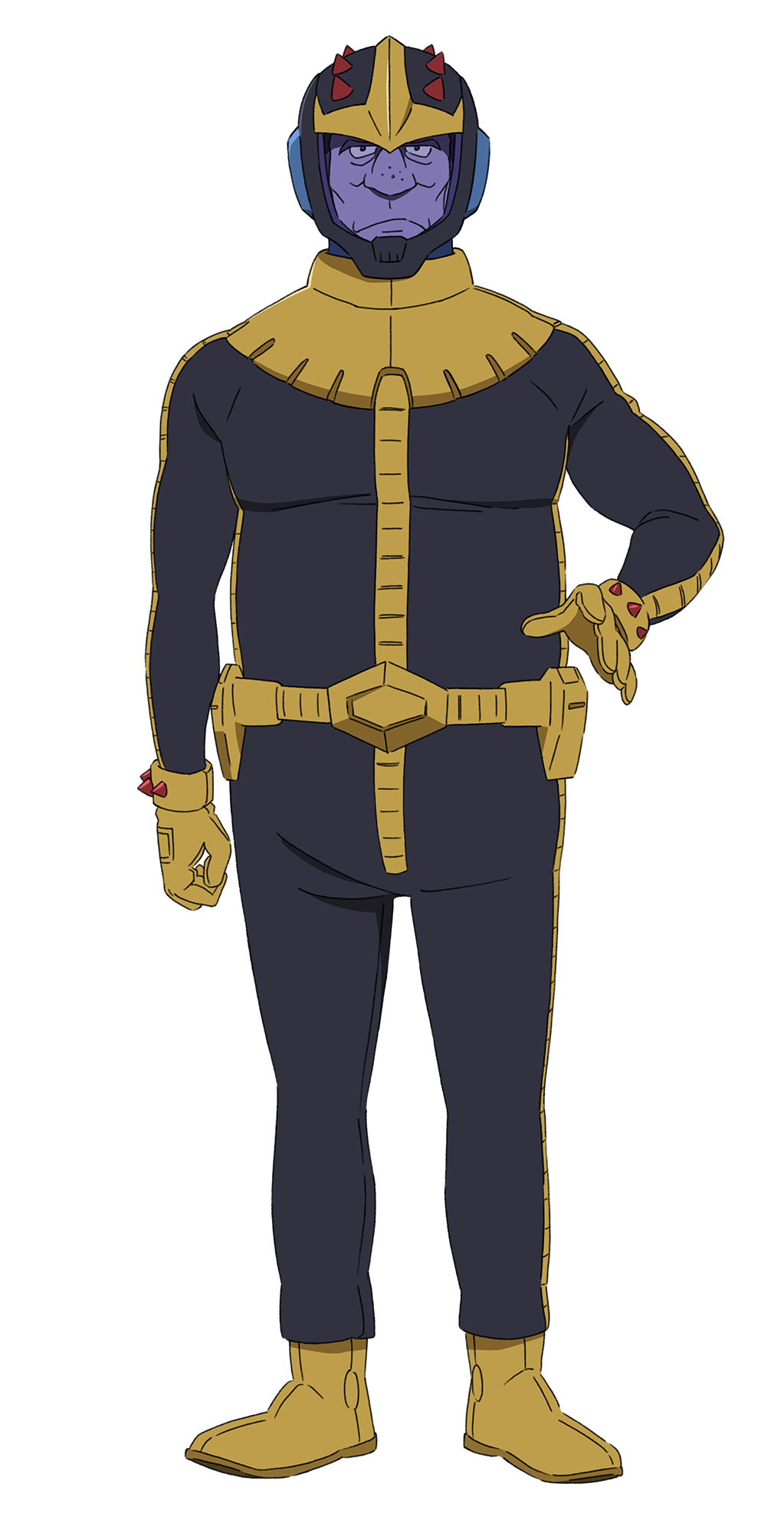 1boy, belt, black_bodysuit, bodysuit, boots, fat, freckles, full_body