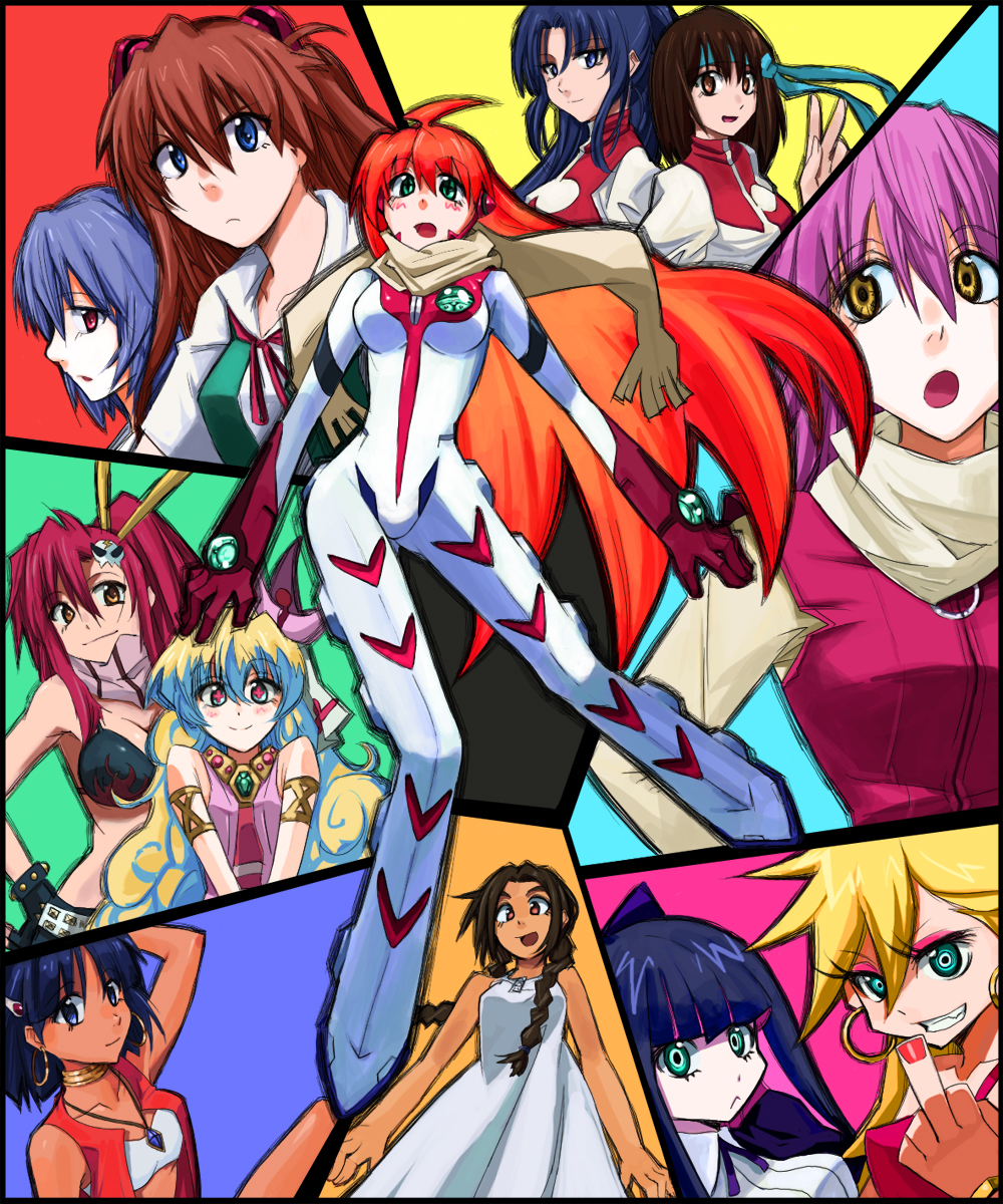 amano_kazumi, asahina_arumi, ayanami_rei, company_connection, crossover, dark_skin, flcl, fushigi_no_umi_no_nadia