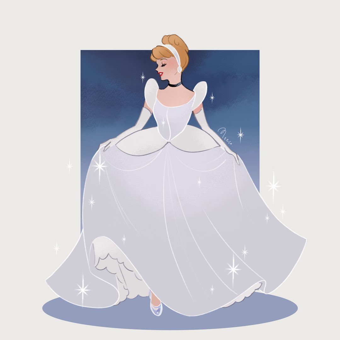 1girl, ball_gown, blonde_hair, blue_dress, choker, cinderella_(disney_character), cinderella_(disney_movie), closed_mouth