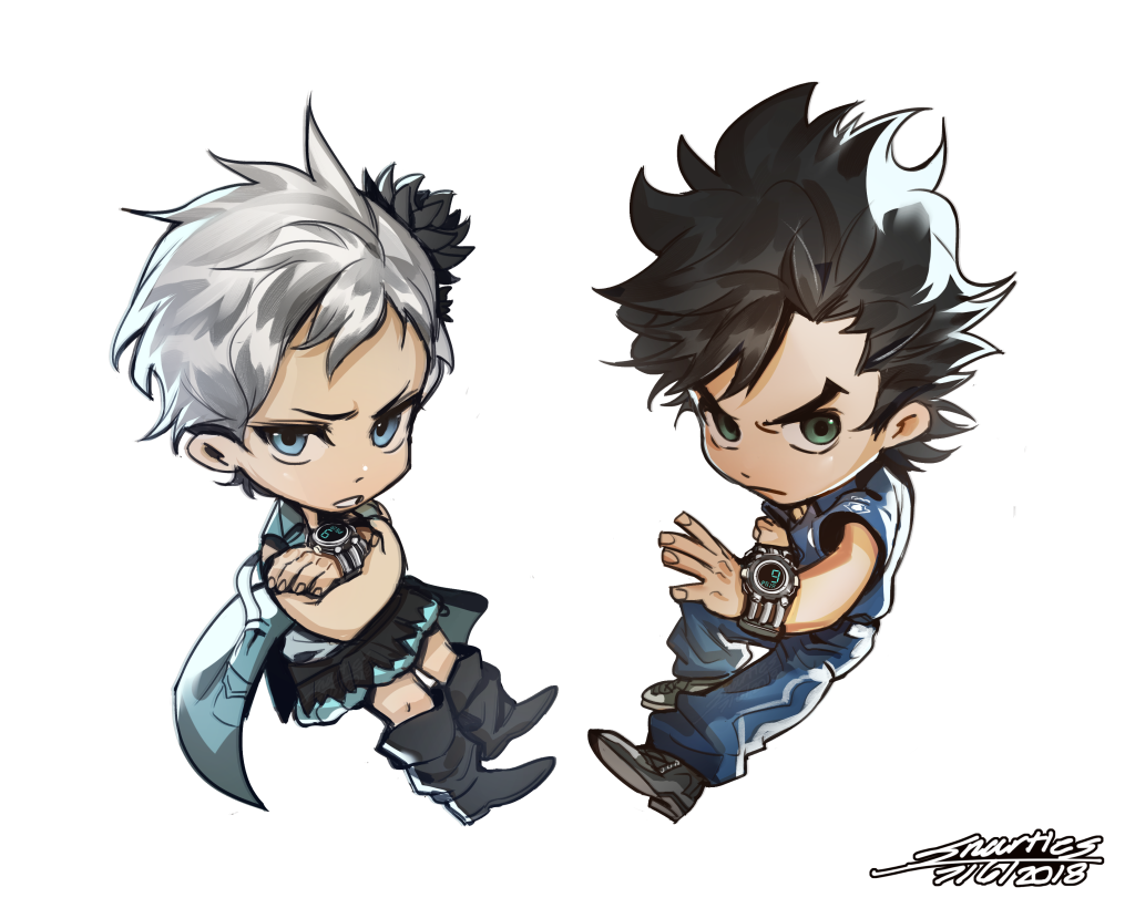 1boy, 1girl, black_boots, black_hair, black_shoes, black_skirt, blue_eyes, blue_jacket