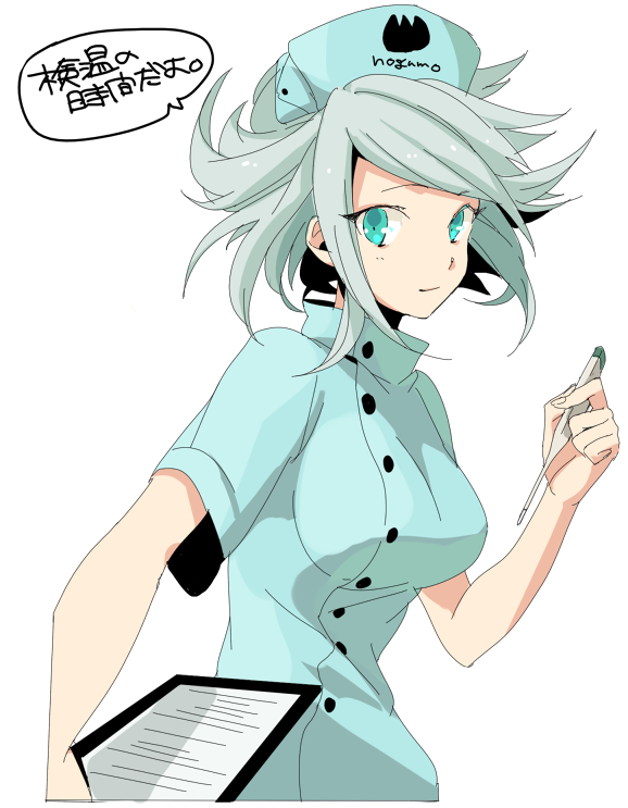 breasts, clipboard, genderswap, hat, hinabu, inazuma_eleven, inazuma_eleven_(series), nurse