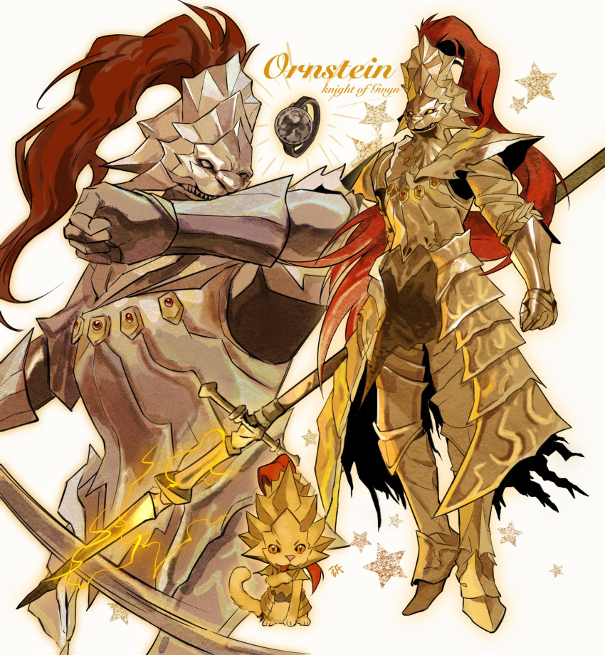 1boy, animal, armor, breastplate, cat, cybfaazx8lyvkca, dark_souls_(series), dark_souls_i