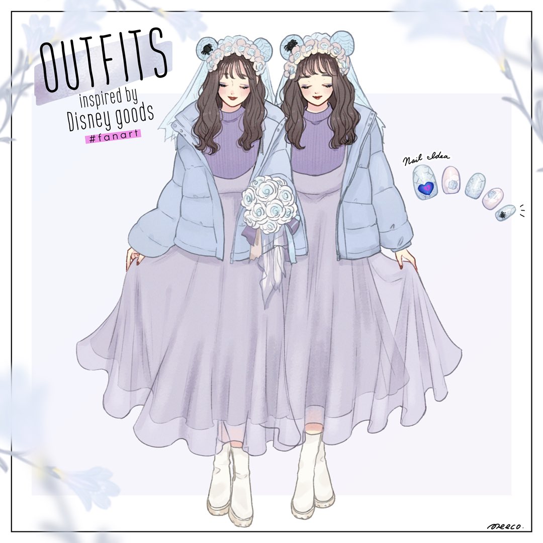 2girls, animal_ears, bear_ears, bridal_veil, character_request, check_character, disneyland, eyelashes