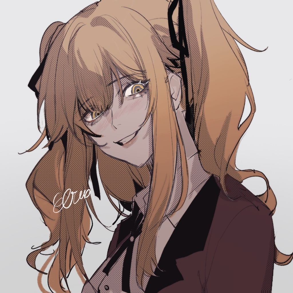 1girl, black_cross_tie, black_ribbon, blonde_hair, chinese_commentary, collared_shirt, commentary_request, cross_tie