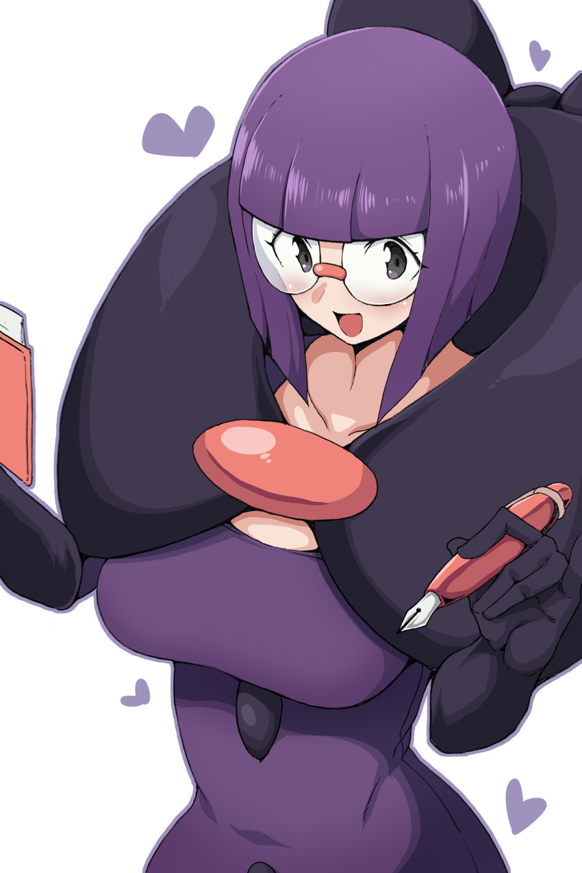 1girl, absurdres, b-kyuu_ocha, blunt_bangs, bob_cut, book, breasts, buttons