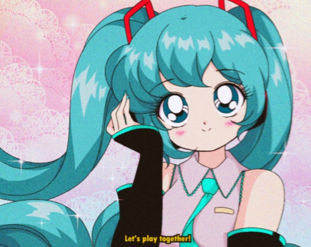 1990s_(style), 1girl, aqua_eyes, aqua_hair, aqua_nails, aqua_necktie, bad_id, bad_twitter_id