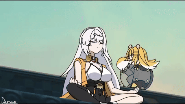 animal_ears, animated_gif, artist_name, bird, cat, closed_eyes, eating, hu_wei_(zenless_zone_zero)