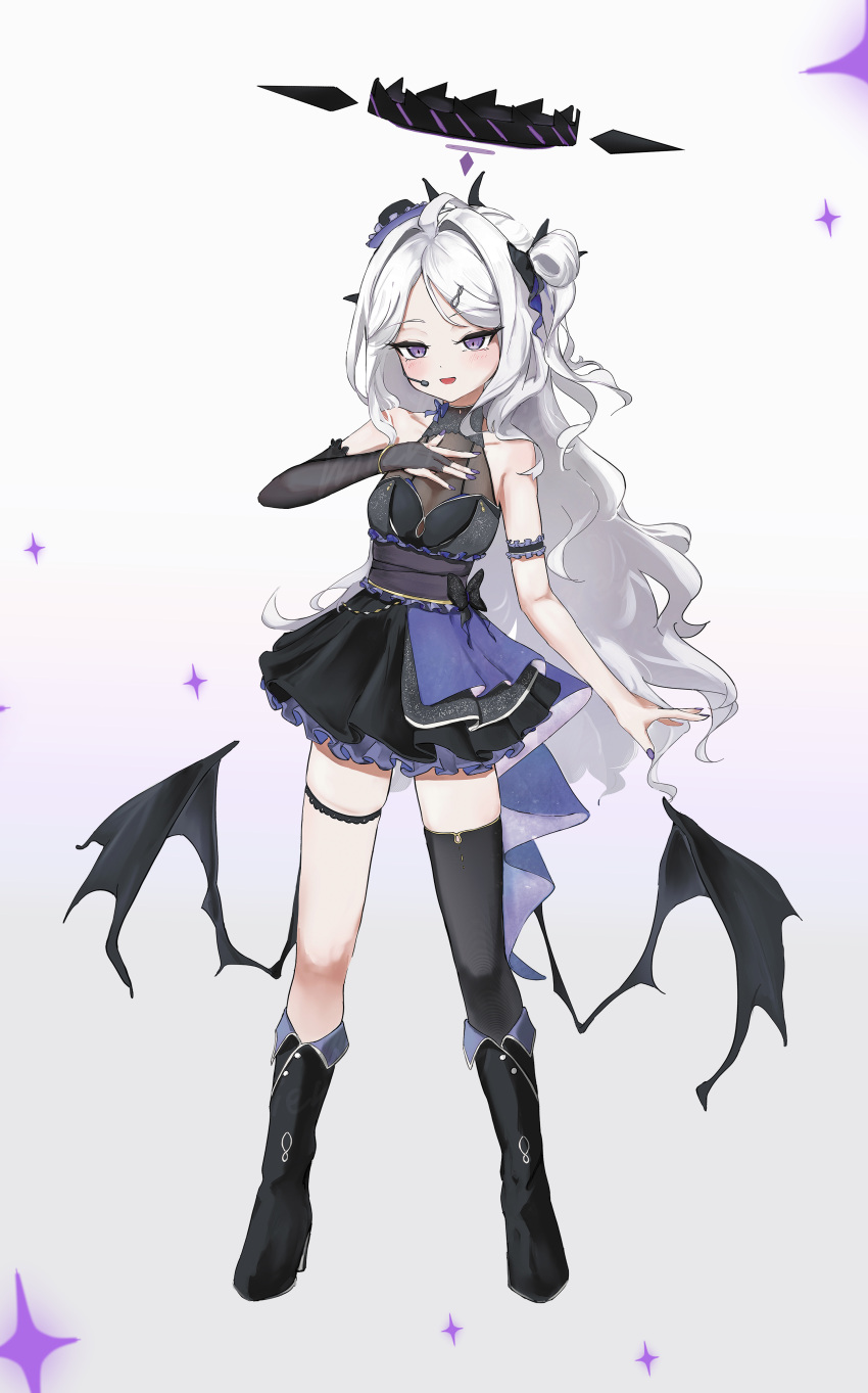 1girl, absurdres, ahoge, alternate_costume, alternate_hairstyle, bare_shoulders, black_boots, black_gloves