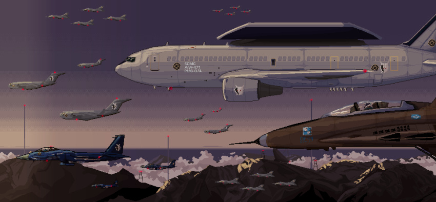 absurdres, aircraft, airplane, awacs, c17_globemaster_iii, cargo_aircraft, clouds, commentary