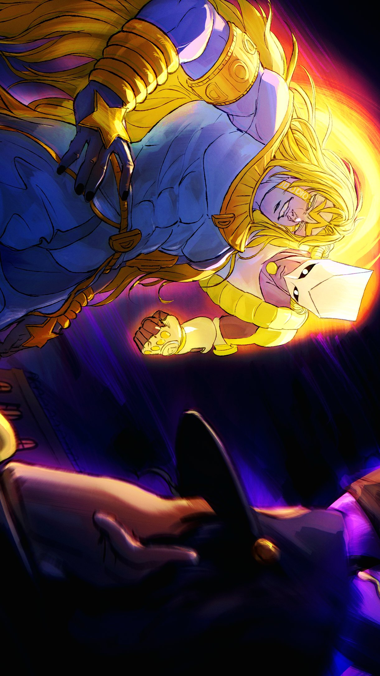 2boys, 2others, abs, armband, black_eyes, black_hat, blonde_hair, clenched_hand