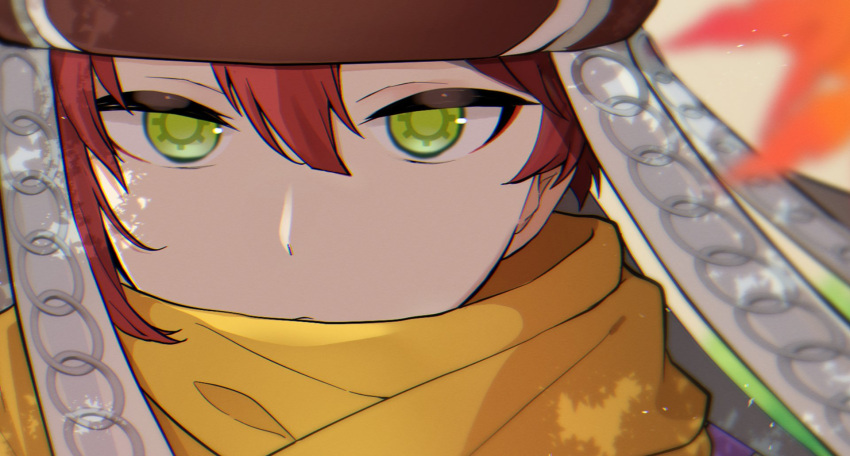 1boy, blurry, blurry_foreground, close-up, closed_mouth, commentary, cuilang_(rune_factory), eco_(comochz)