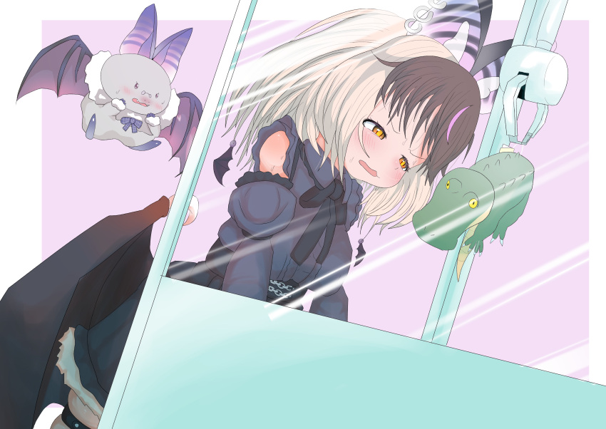 1girl, absurdres, animal, animal_ears, bat_(animal), bat_ears, bat_girl, bat_wings