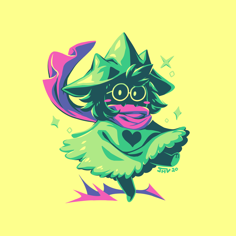 1boy, 2020, 2d, anthro, black_fur, commentary, deltarune, digital_media