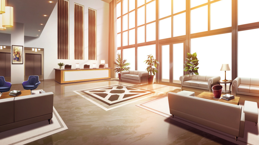 book, book_stack, carpet, ceiling_light, chair, couch, elevator, glass_door