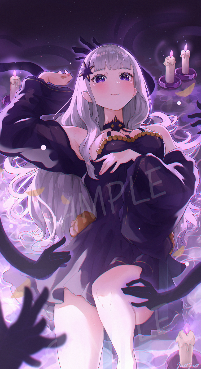1girl, absurdres, highres, justjast, pointy_ears, re:zero_kara_hajimeru_isekai_seikatsu, satella_(re:zero)