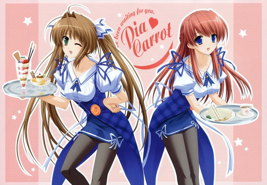 ariko_yohichi, fixed, gray_pantyhose, hasegawa_akemi, pantyhose, pia_carrot, takigawa_yuna, waitress