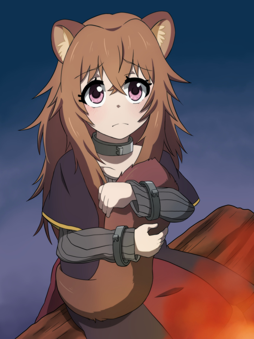 1girl, animal_ear_fluff, animal_ears, black_dress, brown_hair, child, closed_mouth, collarbone