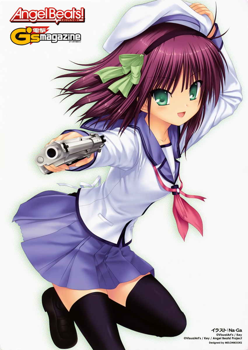 angel_beats!, gun, na-ga, seifuku, thigh-highs, yurippe