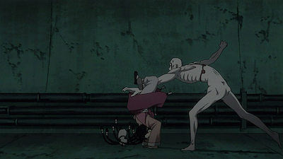 animated, animated_gif, black_hair, braid, braids, envy, envy_(fma), fight