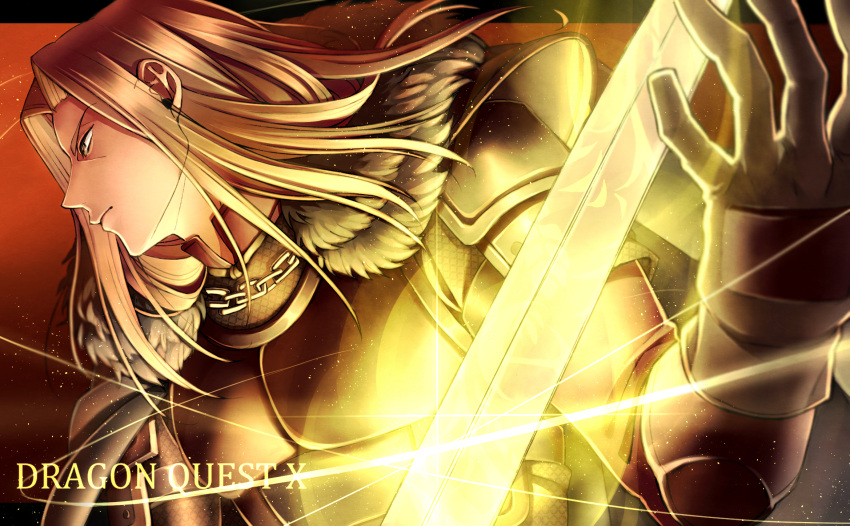 1boy, armor, black_border, black_gloves, border, brown_hair, cape, commentary_request
