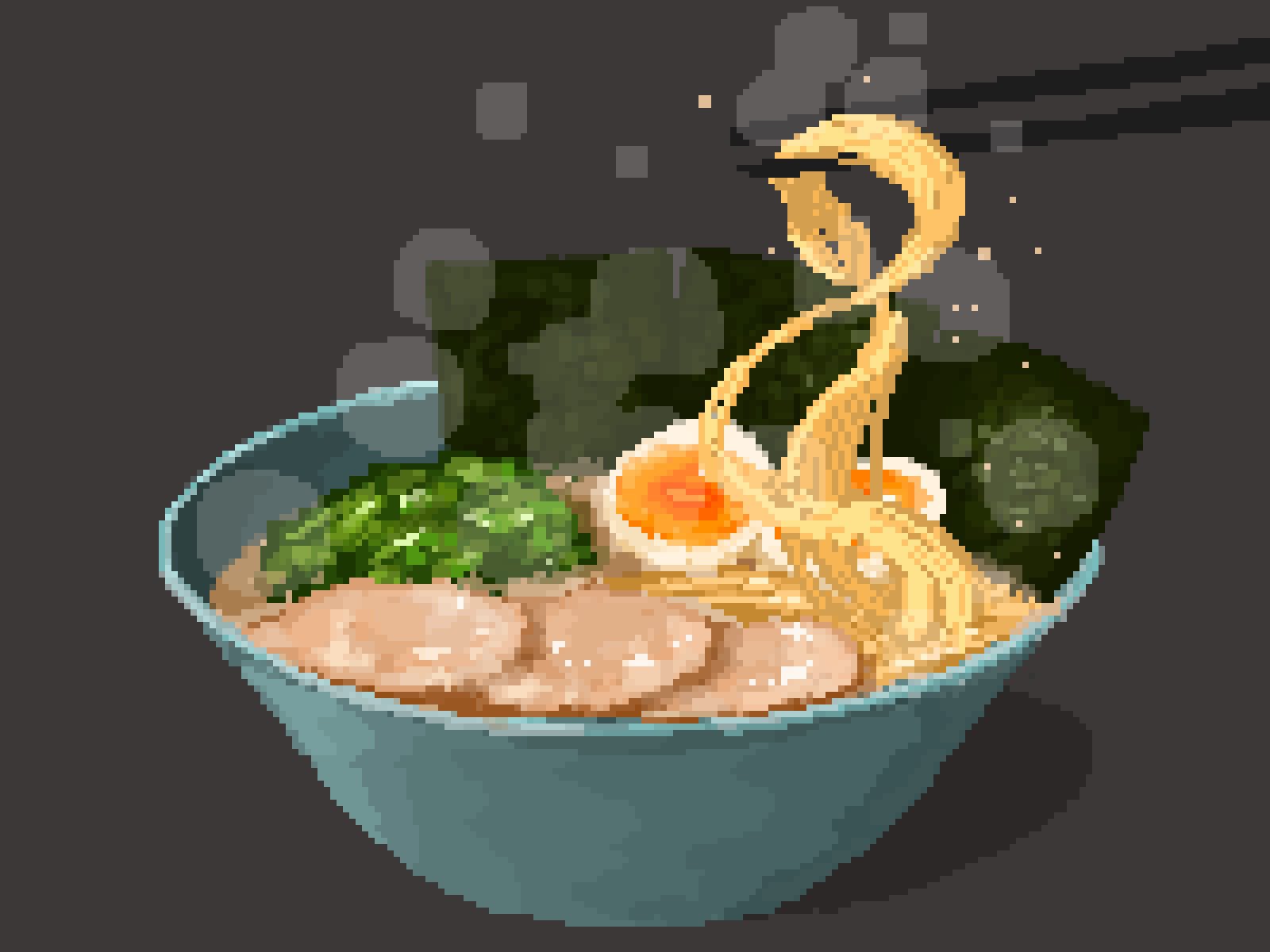 bowl, char-siu, chopsticks, food, food_focus, heimuer, highres, hisachan55cute