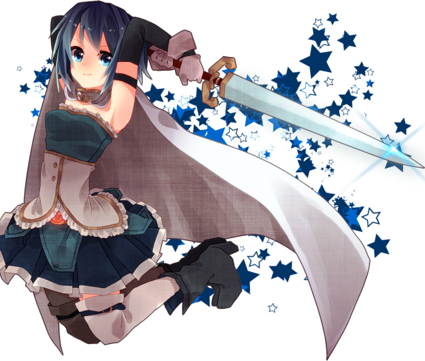 kanna-mika, magical_girl, mahou_shoujo_madoka_magica, miki_sayaka, sword, thigh-highs, thighhighs, weapon