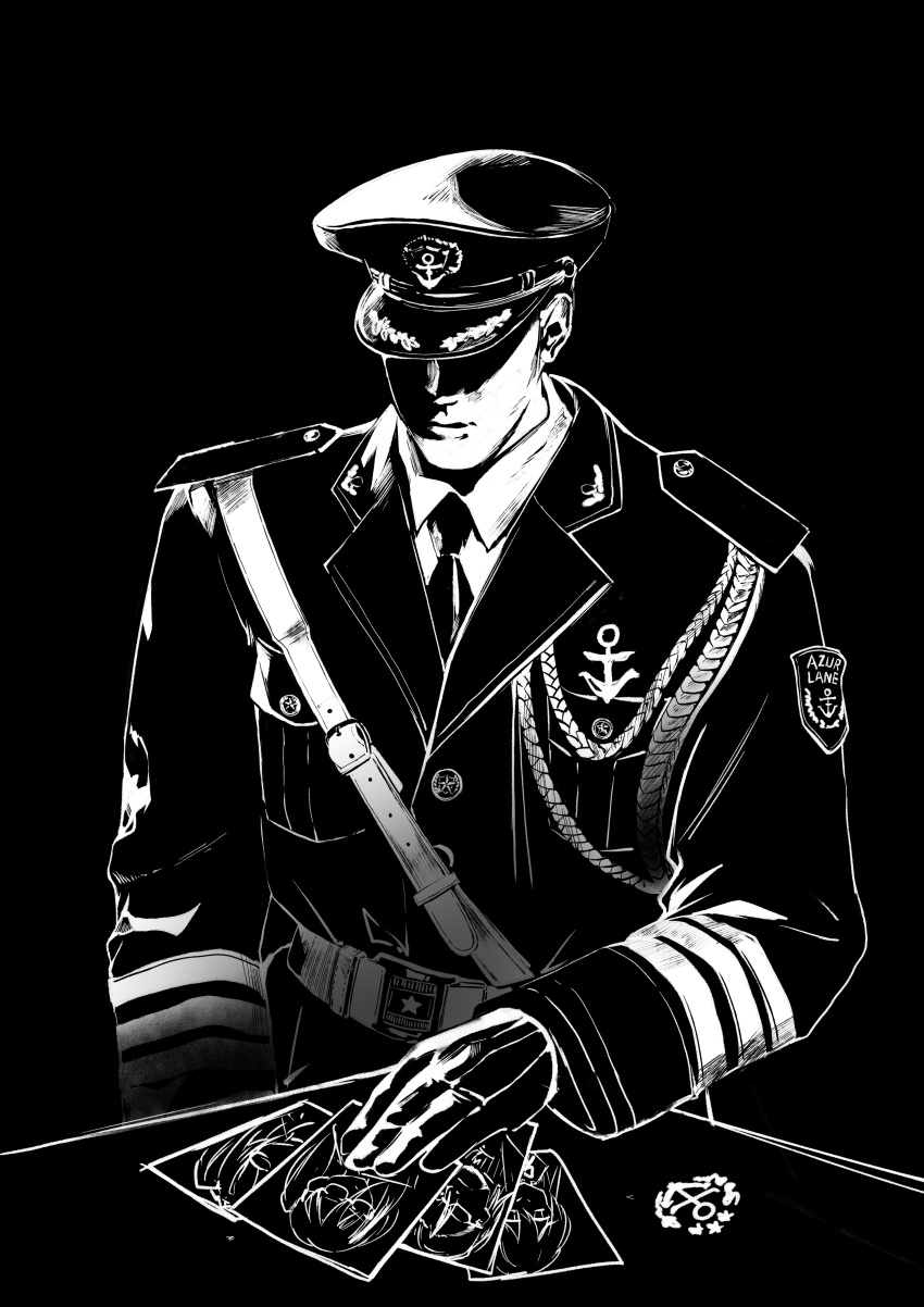 1boy, absurdres, aiguillette, azur_lane, belt, breast_pocket, buttons, chinese_commentary