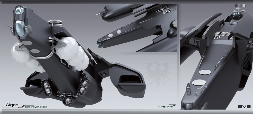 3d, algos_(eve_online), attack_ship_(eve_online), carrier, close-up, commentary, copyright_logo, copyright_name