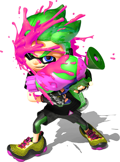 1boy, 3d, bike_shorts, black_shirt, blue_eyes, cuttlefrsh_(splatoon), eye_mask, fingerless_gloves