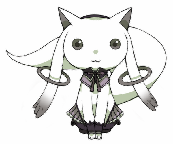 akemi_homura, akemi_homura_(cosplay), black_eyes, black_legwear, cosplay, hairband, kyubey, magical_girl
