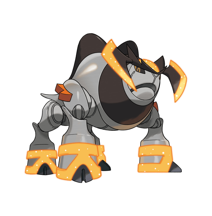 artist_request, black_sclera, colored_sclera, full_body, grey_outline, highres, iron_boulder, non-humanoid_robot