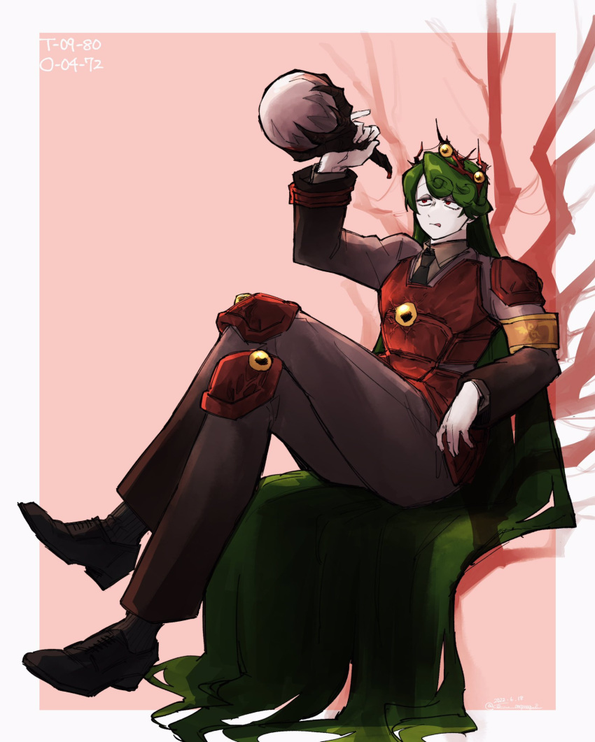 1other, :q, arm_up, armband, black_shorts, bottle, brown_pants, brown_shirt