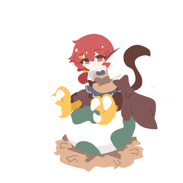 1girl, animal_ears, big_o_pants, bird_ears, bird_girl, bird_legs, bird_tail, black_skirt