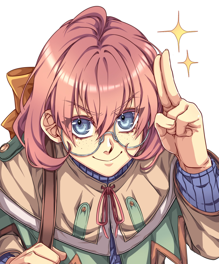 1girl, absurdres, ahoge, blue_eyes, bow, close-up, dorothy_hyatt, eiyuu_densetsu