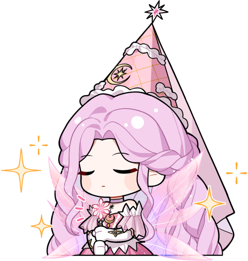 1girl, argyle_clothes, argyle_hat, artist_request, blush_stickers, chibi, choker, closed_eyes