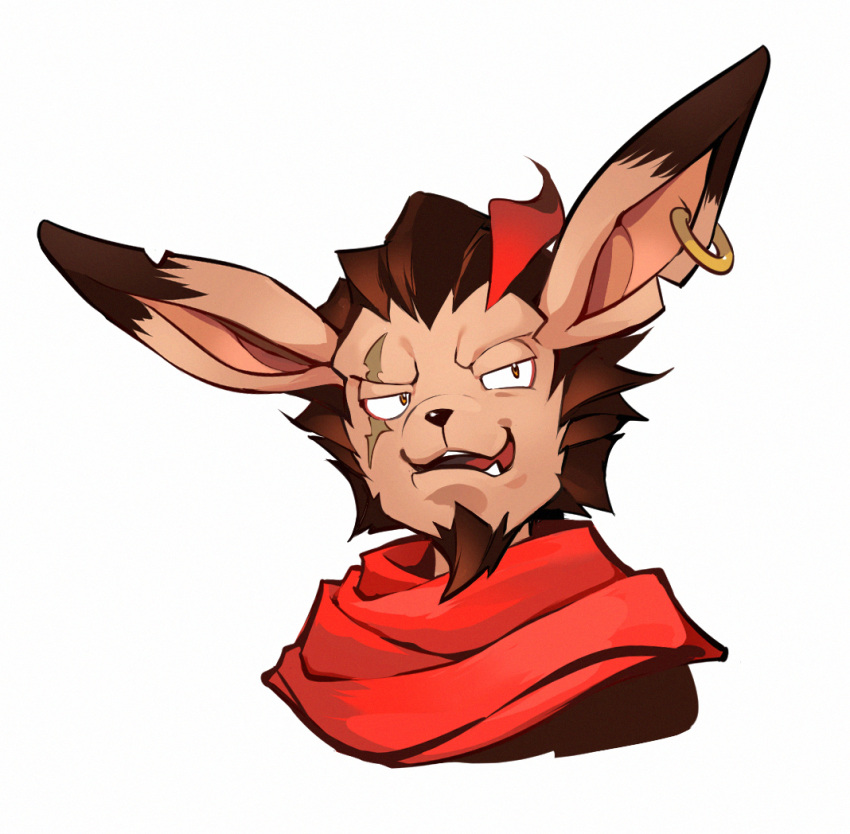 1boy, afk_(series), afk_arena, animal_ears, commentary_request, earrings, facial_hair, furry