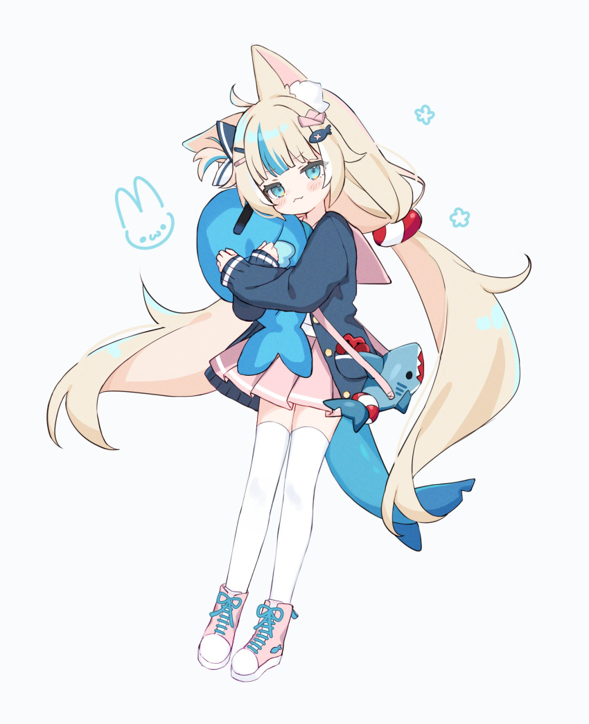 1girl, :3, absurdres, ahoge, alternate_costume, animal_ears, bag, blonde_hair