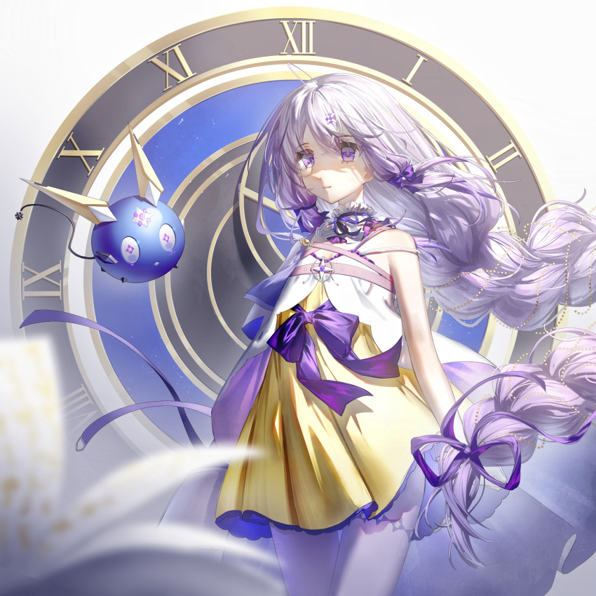1girl, absurdres, arcaea, bare_shoulders, bow, braid, charon_(arcaea), collar