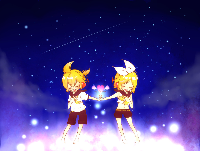 blonde_hair, gemini_(vocaloid), kagamine_len, kagamine_rin, short_hair, twins, vocaloid