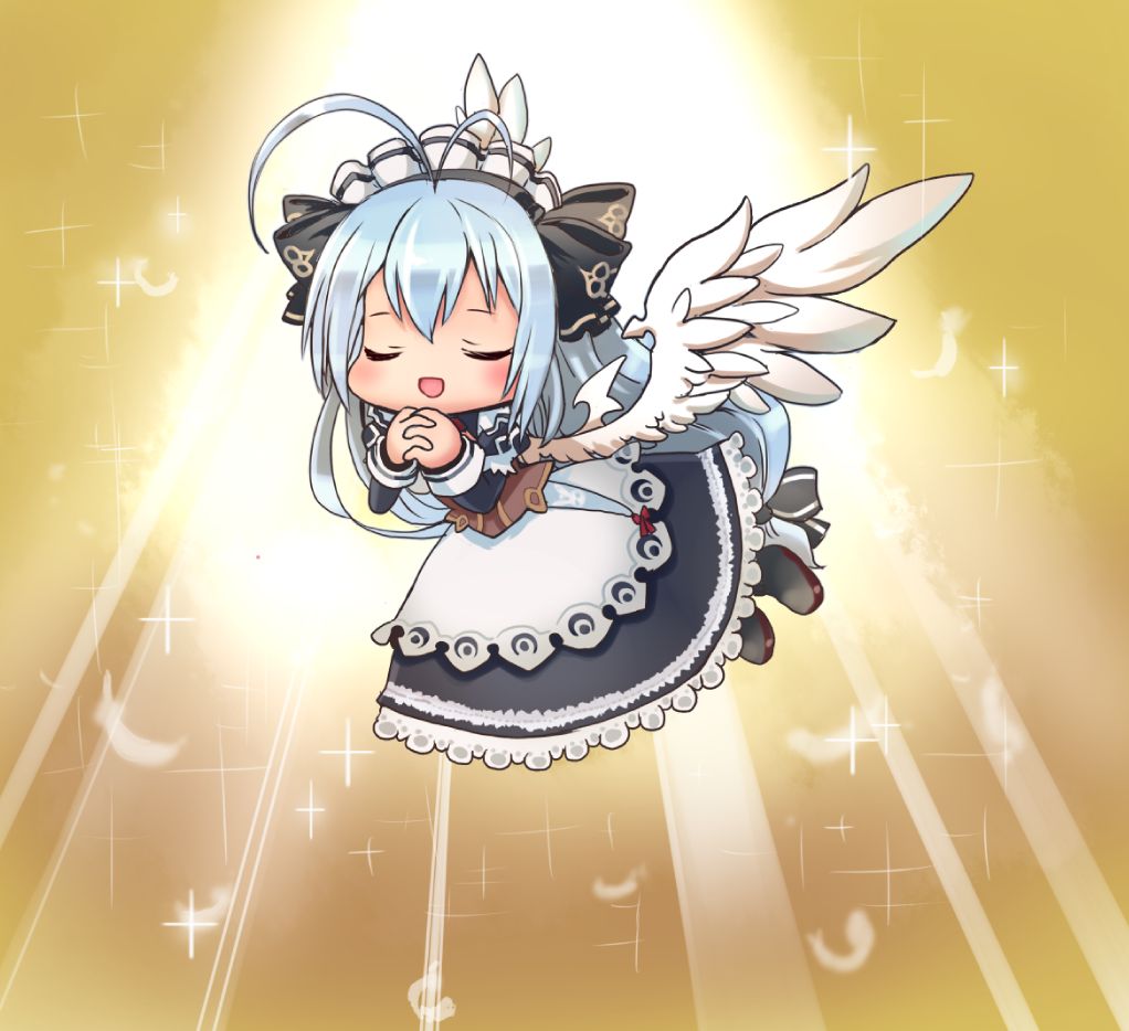 ahoge, ajitarou_(setsu), antenna_hair, apron, black_boots, black_hairband, black_ribbon, boots
