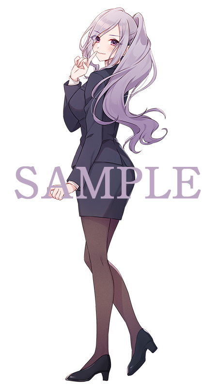 1girl, black_pantyhose, black_shoes, blue_jacket, blue_skirt, blush, breasts, closed_mouth