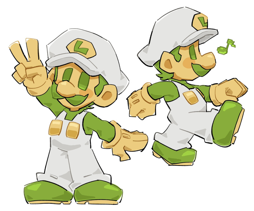 1boy, blush, chibi, colored_skin, facial_hair, full_body, gloves, green_eyes